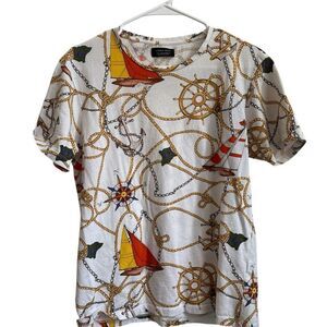 Zara Man Nautical Print T-Shirt for Men